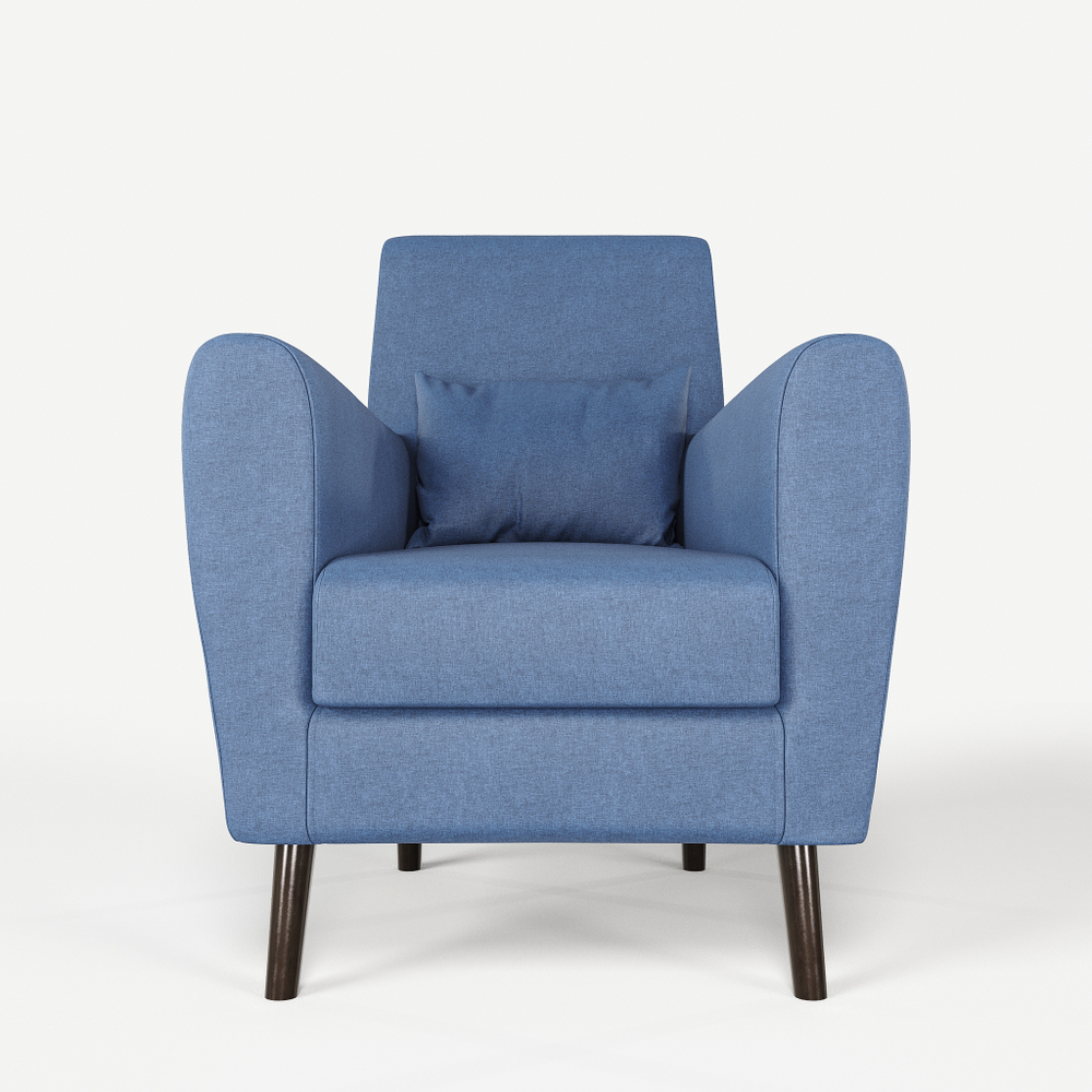 Кресло мягкое Грэйс D-11 (Синий) на высоких ножках с подлокотниками в гостиную, офис, зону ожидания, салон красоты.