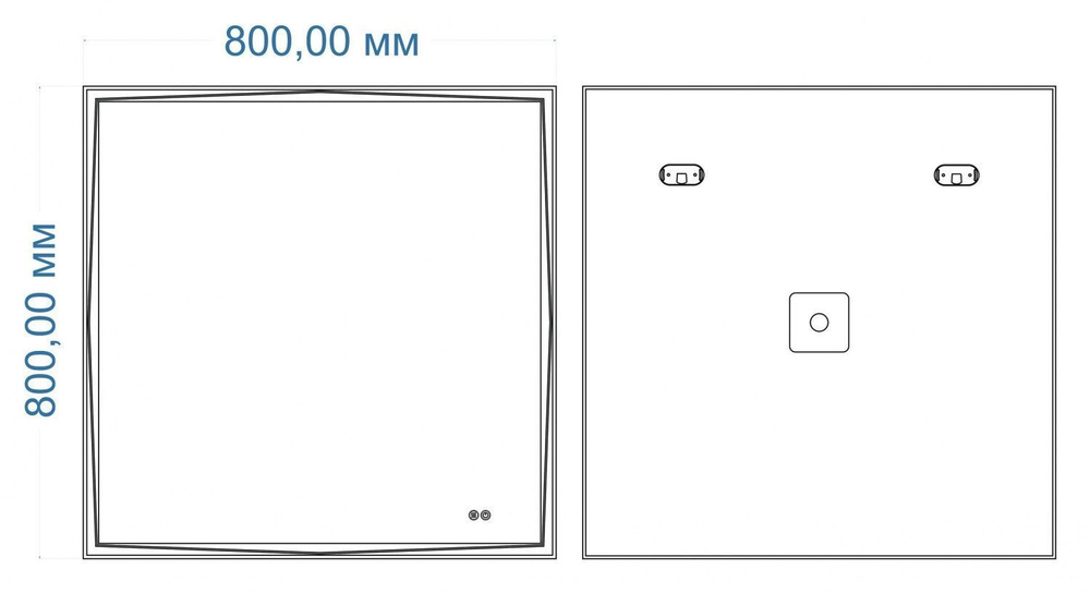 Зеркало с подсветкой и подогревом "Firenze 800x800" AM-Fir-800-800-DS-F-H