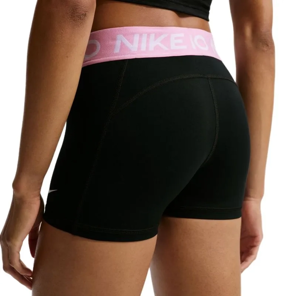 Женские теннисные шорты Nike Pro Dri-Fit 365 Mid-Rise 3in - black/pink rise/white