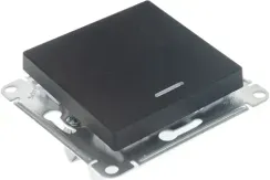 Выключатель Systeme Electric ATLASDESIGN 1 клавиша с индикатором карбон 36371