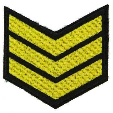 Нашивка за выслугу 3 года желтая (на липучке)