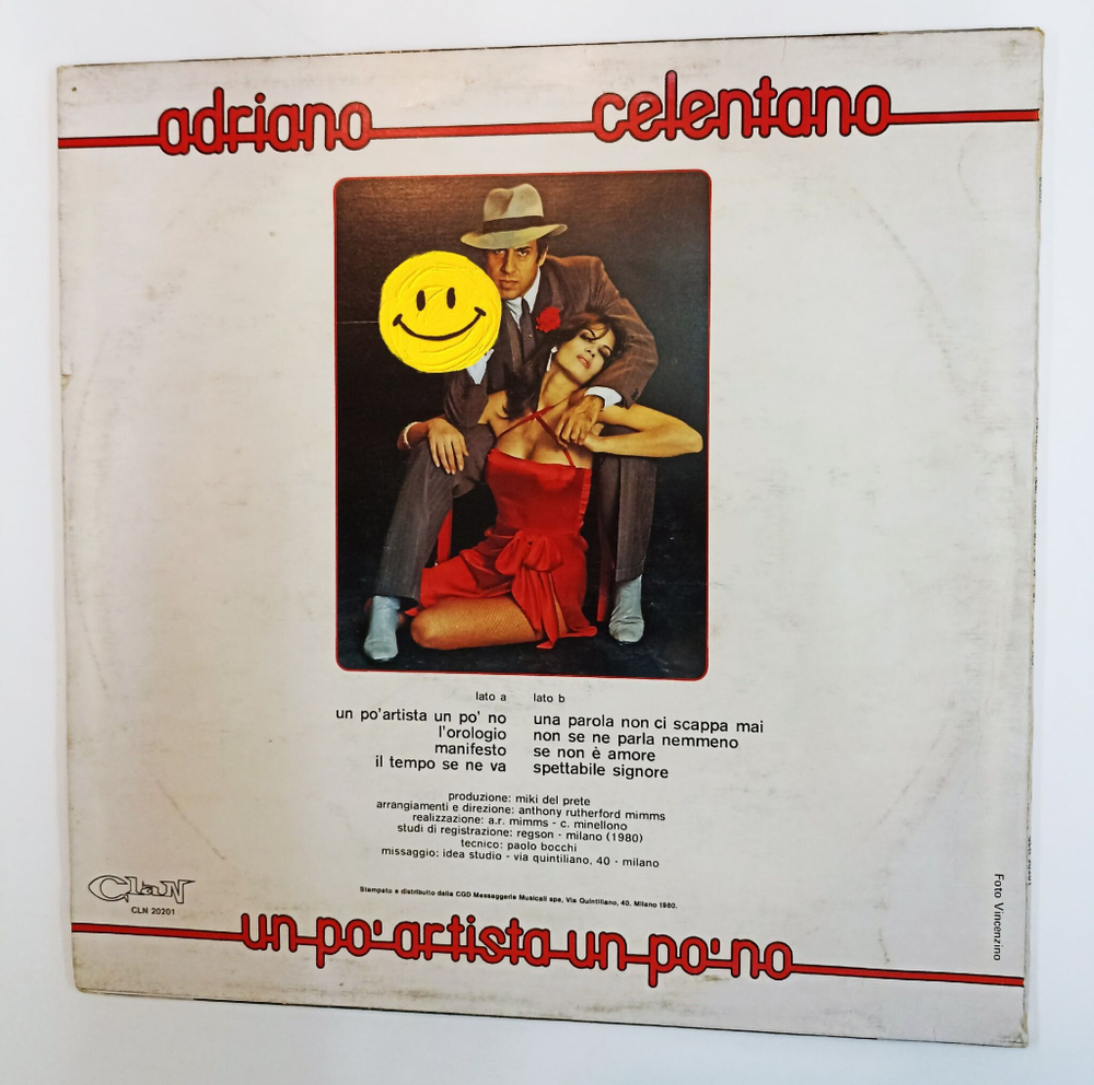 Винтажная виниловая пластинка LP Adriano Celentano Un Po Artista Un Po No (Italy 1980) (Clan)