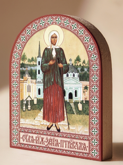 Икона аркой Ксения Петербургская, блж. (ростовая) на дереве: 95 х 120 (Синопсисъ)