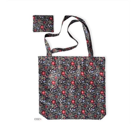 Сумка-шоппер COZA складная с принтом "Моррис синий", 35х41 см