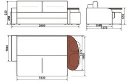 Диван прямой "Сантана 4" без стола,