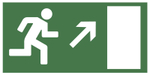 Знак Е-05 "Направление к эвакуационному выходу направо вверх"
