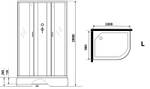 Душевая кабина Niagara Classic 100х90 L NG-33094-14LBK без гидромассажа