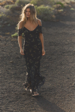 ZARA ТОП ИЗ ПОЛУПРОЗРАЧНОЙ ТКАНИ С ПРИНТОМ, ЧЕРНЫЙ