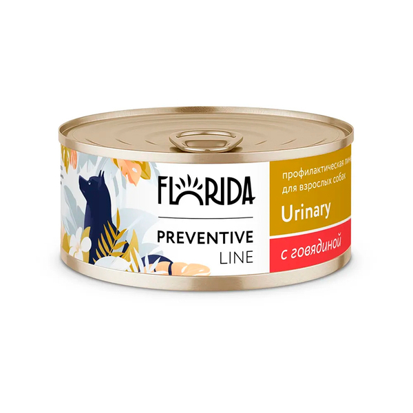 Влажный корм Florida Urinary для собак Профилактика мочекаменной болезни, с говядиной 100 г