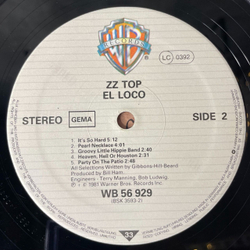 Винтажная виниловая пластинка LP ZZ Top El Loco (Germany 1981)