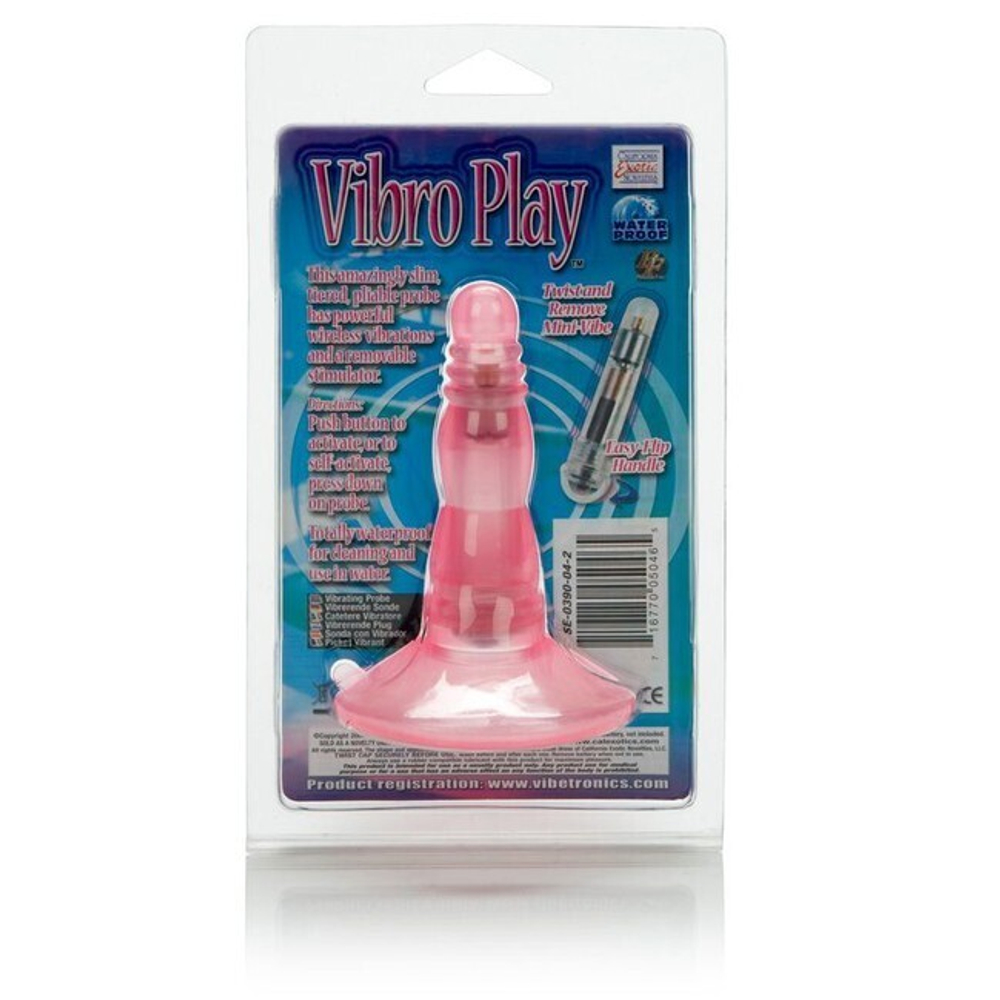 Анальная вибровтулка на присоске с вибрацией Vibro Play (Цвет: розовый)