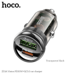 Автомобильный адаптер питания HOCO Z53A PD 30W+QC 3.0 (черный)