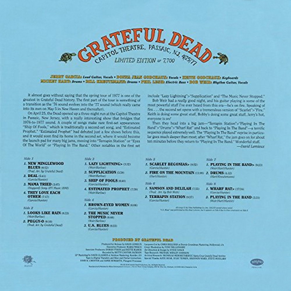 Grateful Dead / Capitol Theatre, Passaic, NJ, 4/25/77 (4LP)