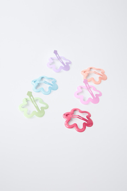 ZARA НАБОР ИЗ ШЕСТИ ЗАКОЛОК ДЛЯ ВОЛОС «ЦВЕТЫ», РОЗОВЫЙ