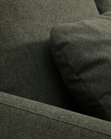 Трехместный диван-кровать Laira из темно-зеленого шенилла 218 см