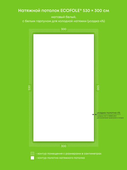 Матовый натяжной потолок 15.9 м2