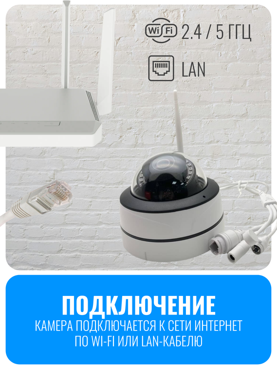 Камера видеонаблюдения Smart Aura, Wi-Fi/Ethernet, купольная, уличная