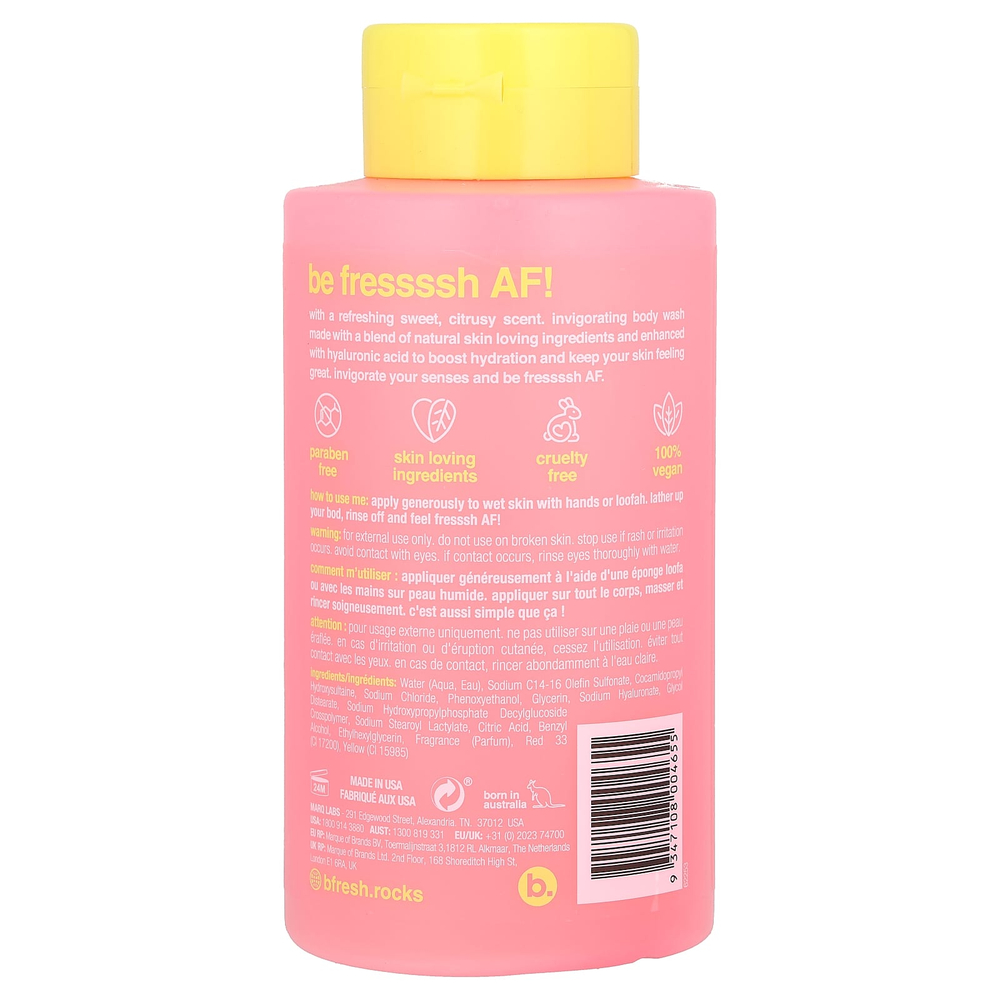 b.fresh, Fressssh AF!, бодрящий гель для душа, с ароматом грейпфрута, 473 мл (16 жидк. унций)