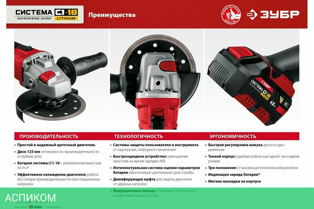 Аккумулятор для инструмента Зубр АКБ-С1-18-2