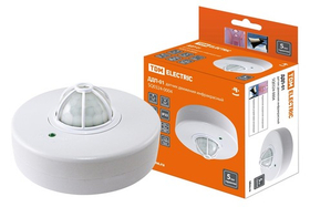 Датчик движения потолочный ДДП-01 1100Вт,120(сбоку)+360(сверху) гр, IP33, TDM SQ0324-0004