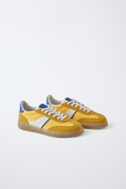 ZARA КЕДЫ С КОНТРАСТНЫМИ ДЕТАЛЯМИ, ЖЕЛТЫЙ