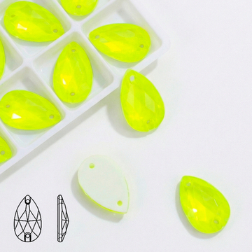 Пришивные стразы Neon Yellow (капля)
