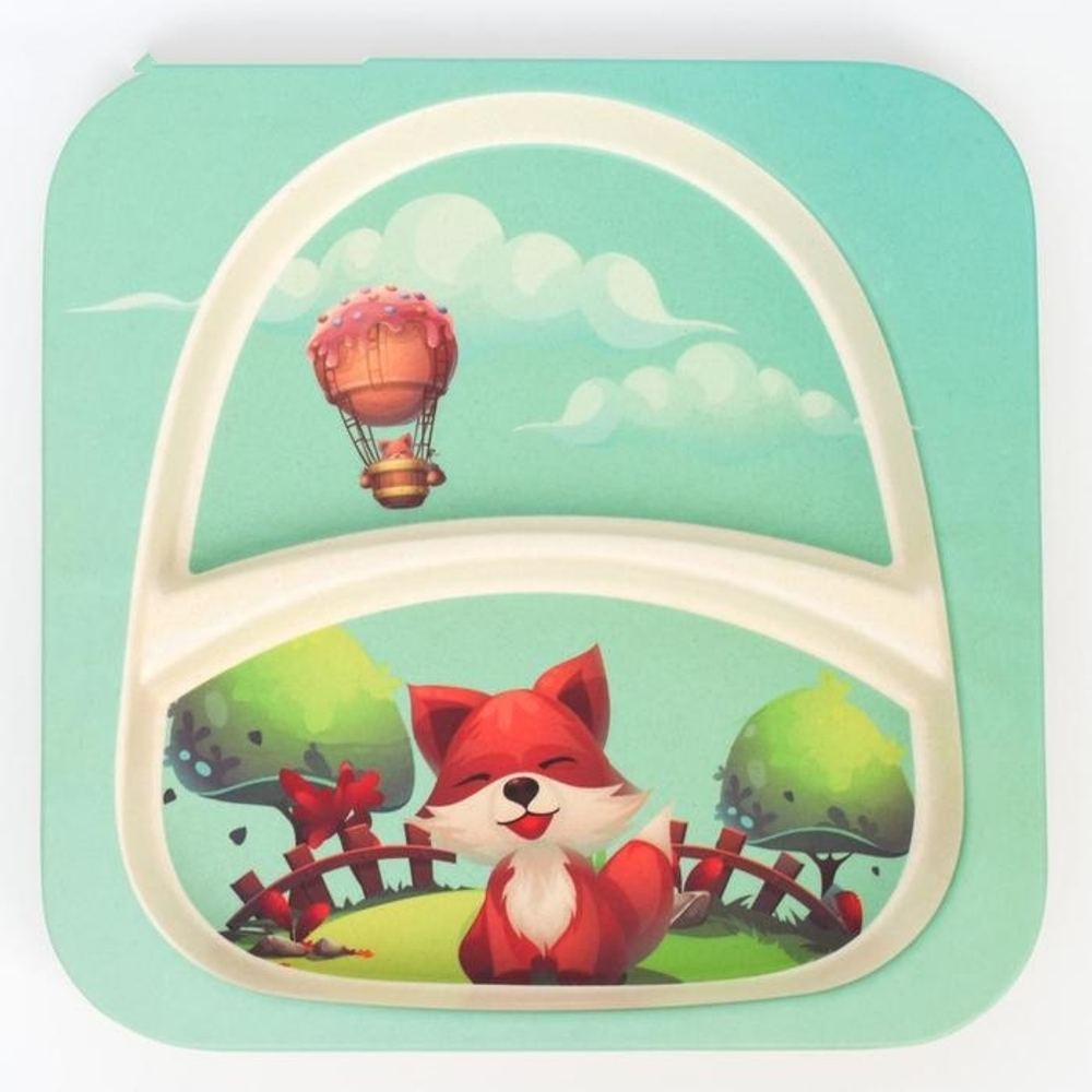 4770806 Набор бамбуковой посуды «Мельница», 5 предметов: тарелка, миска, стакан, вилка, ложка