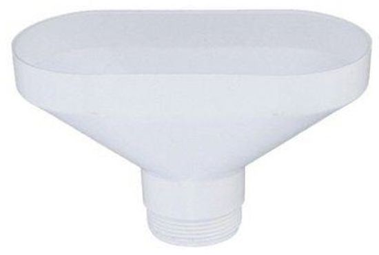 Воронка приёмная McAlpine 170x85 мм, выход 1 1/2" НР, овальная белая (арт. FUNNEL-B)