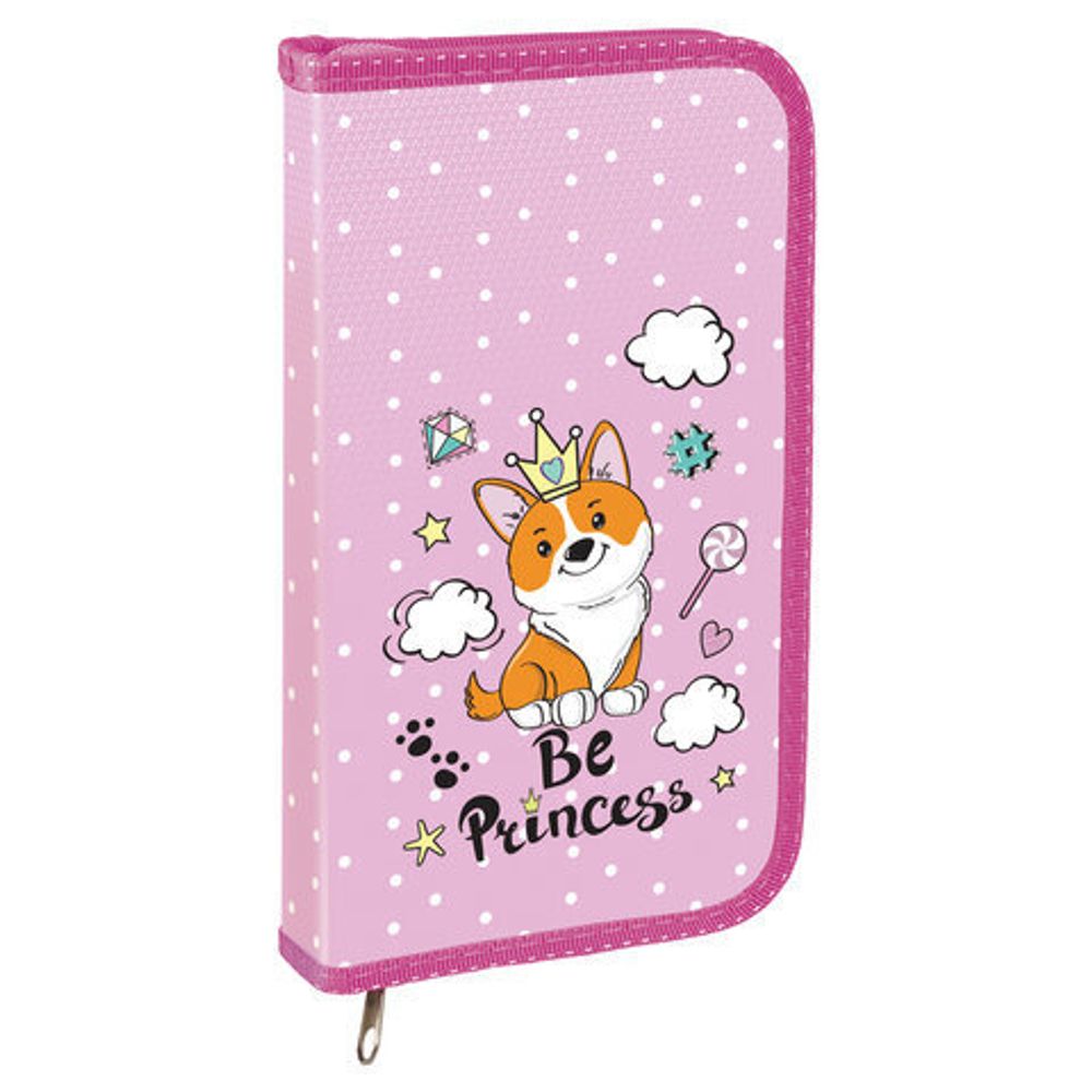 Пенал ЮНЛАНДИЯ, 1 отделение, эффект металл, объем, 19х11 см, "Puppy", 229200