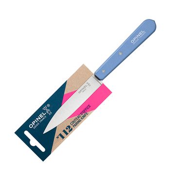 Нож столовый Opinel №112, деревянная рукоять, блистер, нержавеющая сталь, голубой 001917