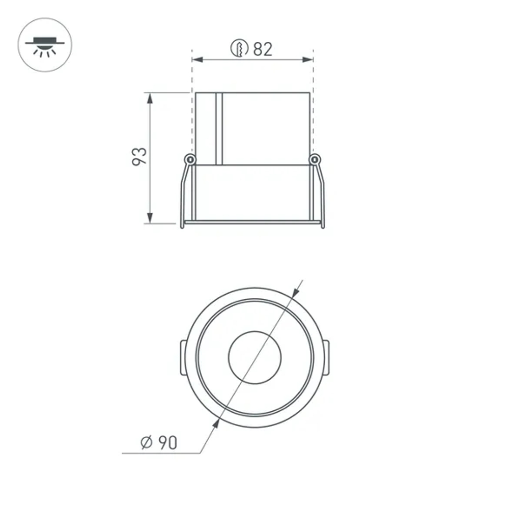 Светильник MS-ATLAS-BUILT-R90-25W Warm3000 (BK-BK, 30 deg, 230V) (Arlight, IP20 Металл, 5 лет) 035467