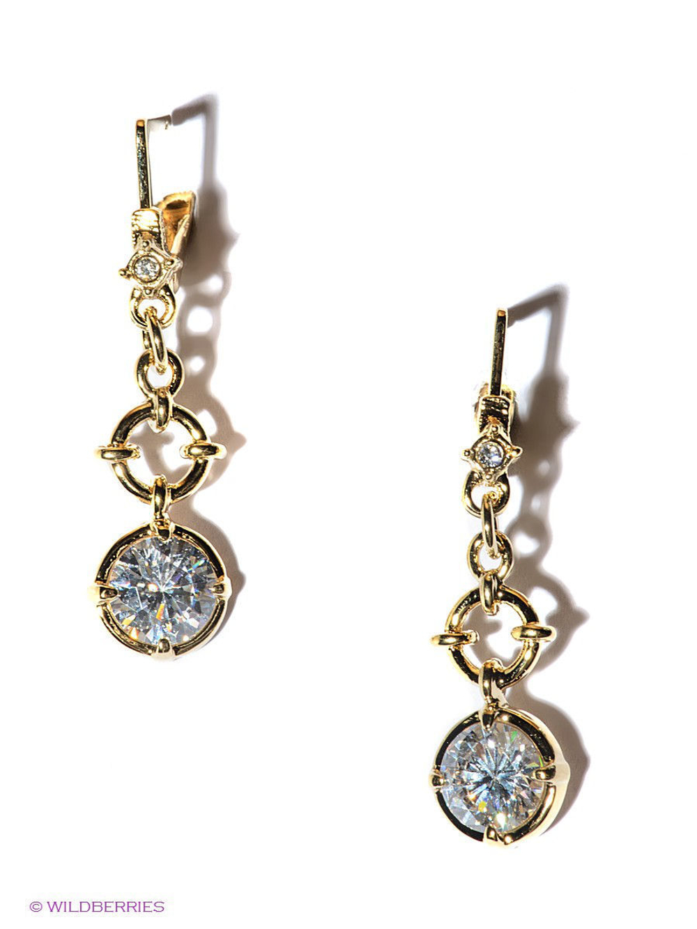 "Прия" серьги в золотом покрытии из коллекции "Санскрит" от Jenavi  с английским замком