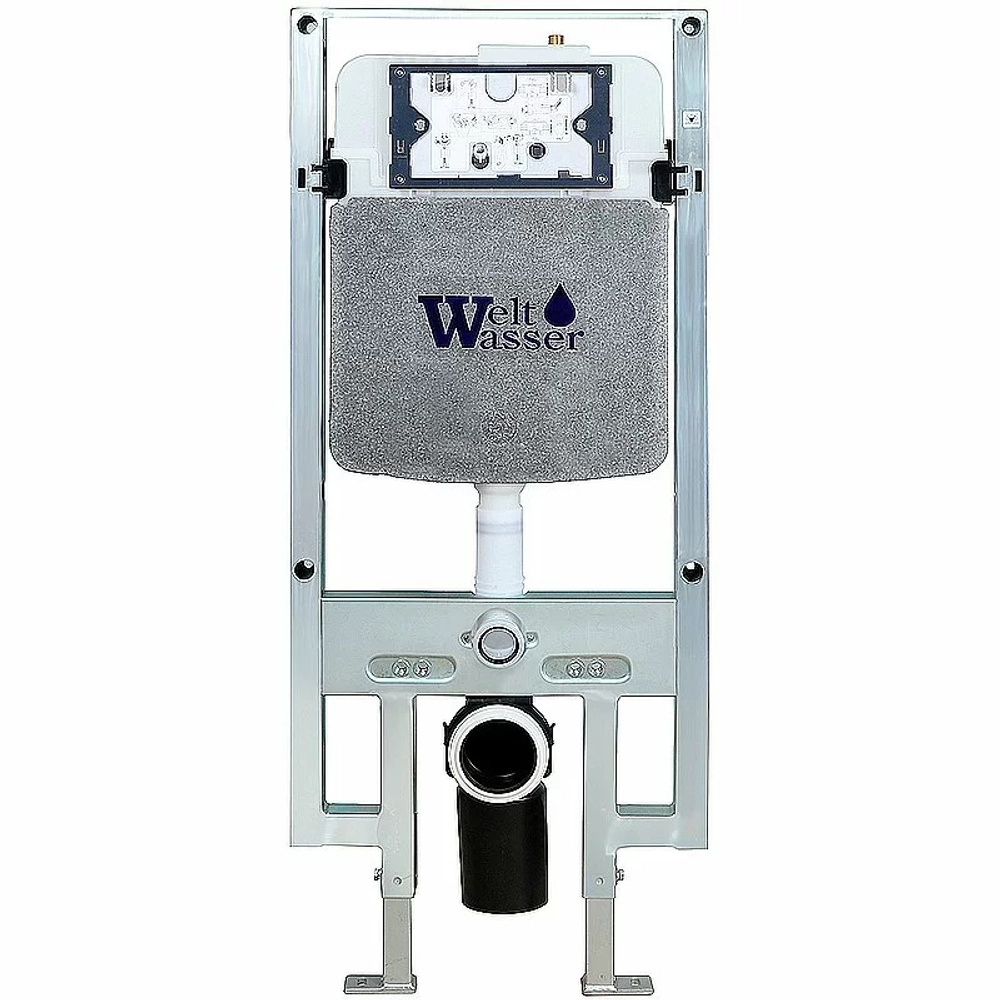 Унитаз подвесной WeltWasser AMBERG 497 ST+MERZBACH 043 XL GL-WT+AMBERG RD-WT белый/кнопка белая, безободковый, с крышкой микролифт, с инсталляцией, слив торнадо