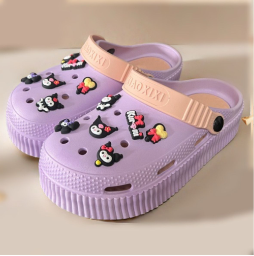 Шлепанцы с аксессуарами "Куроми", фиолетовые