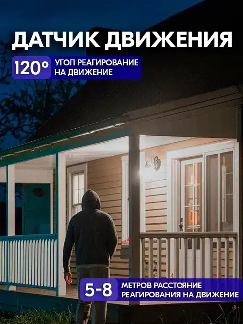 Светильник уличный на солнечной батарее с датчиком движения - Фасадный/настенный светильник, уличное освещение
