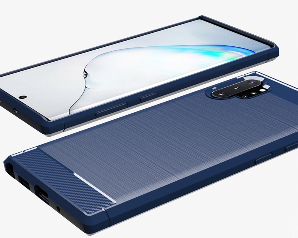 Чехол для Samsung Galaxy Note 10+ цвет Blue (синий), серия Carbon от Caseport