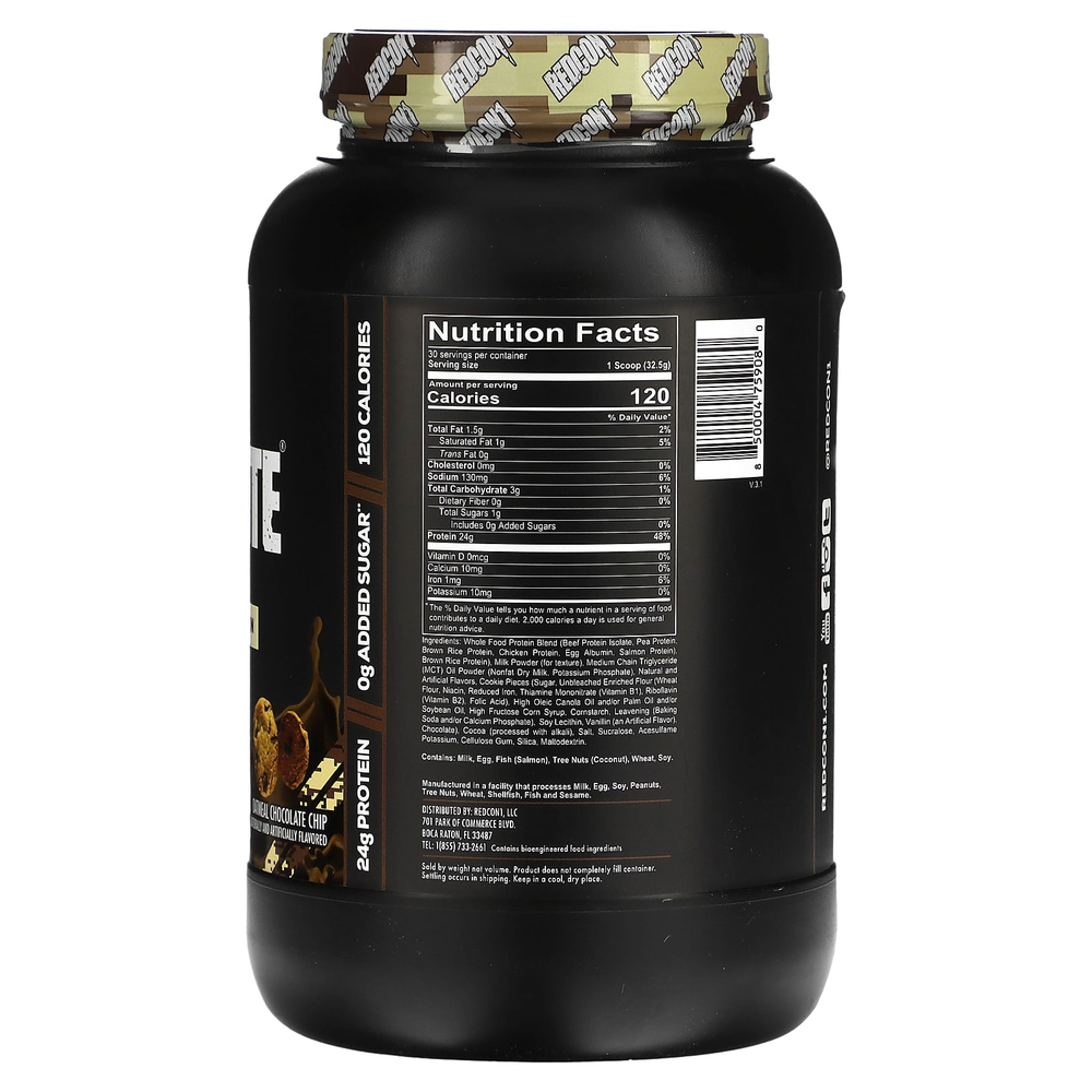 Redcon1, MRE Lite, цельнопищевой белок, со вкусом овсянки и шоколадной крошки, 975 г (2,15 фунта)