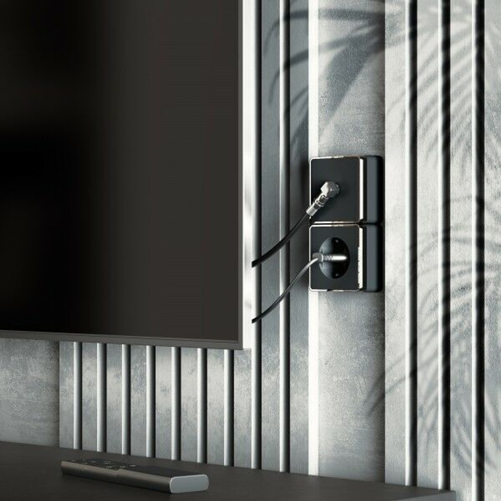 ТВ-розетка оконечная Gallant (черный/хром)