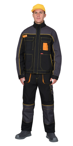 Куртка "АГАТ" черный с темно-серым - ПОД ЗАКАЗ