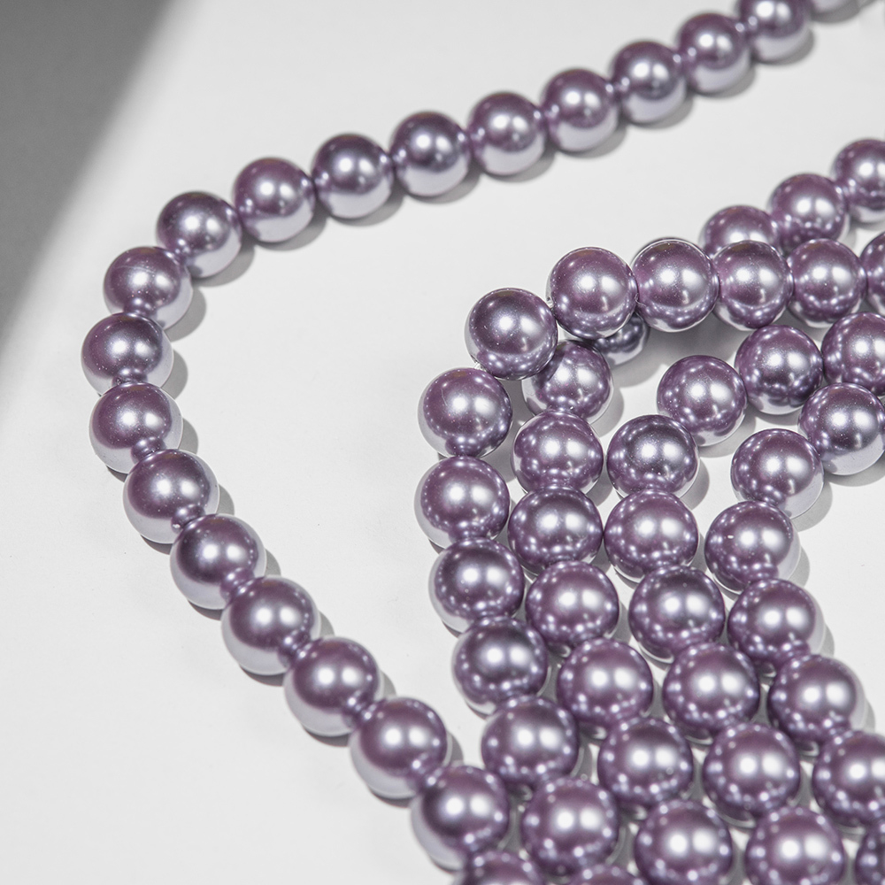 Хрустальный жемчуг, оттенок "PurpleAsh", шар 10мм, улучшенное покрытие