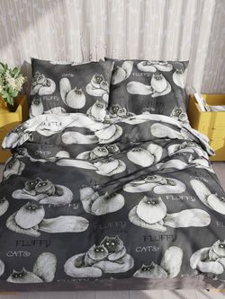 Пододеяльник поплин Сказка "Fluffy/Флиппи" евро на молнии 200x215 см