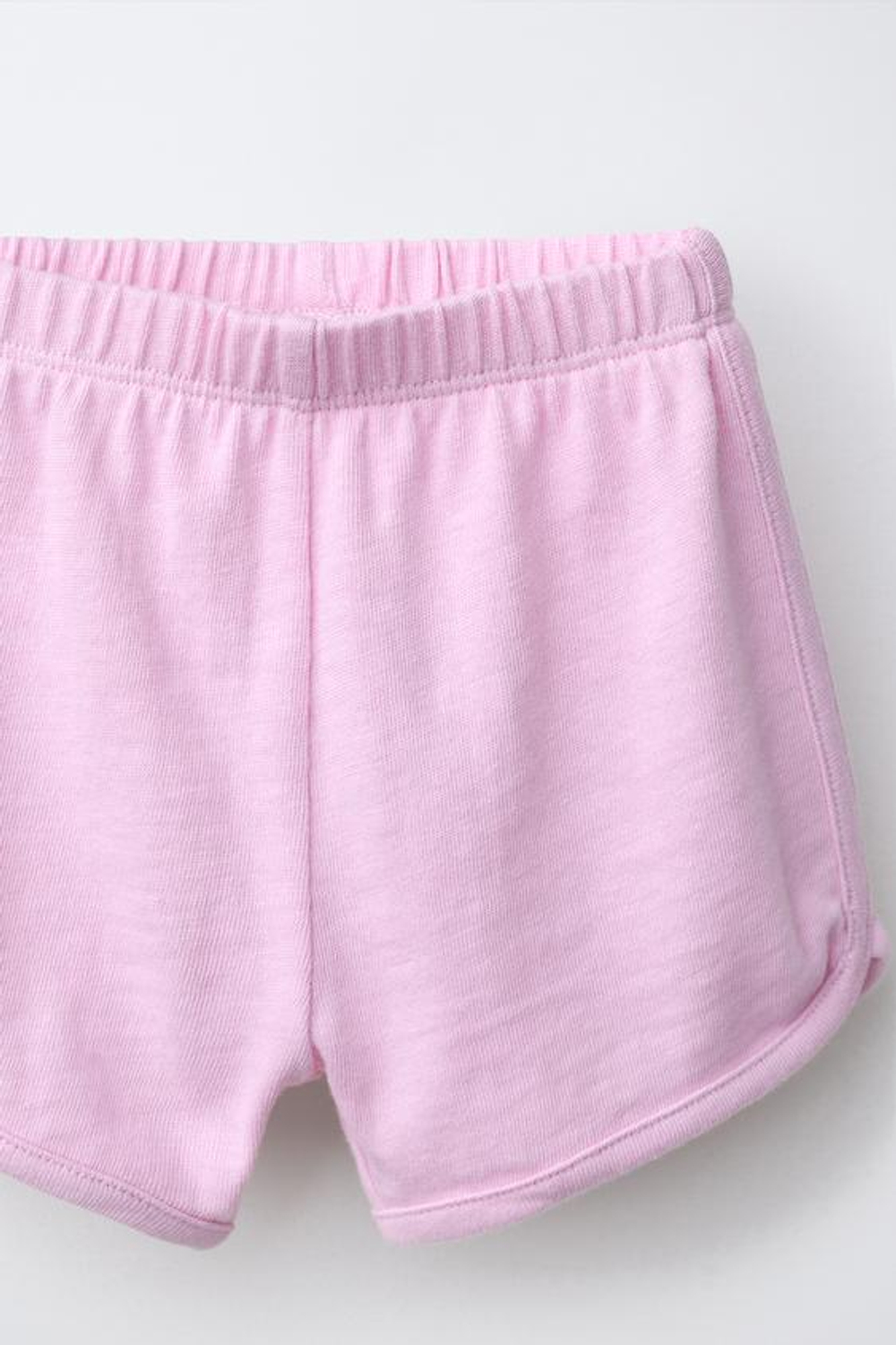 ZARA КОМПЛЕКТ ИЗ ФУТБОЛКИ И ШОРТОВ-БЕРМУДОВ ИЗ ПРЯЖИ ФЛАМЕ, РОЗОВЫЙ