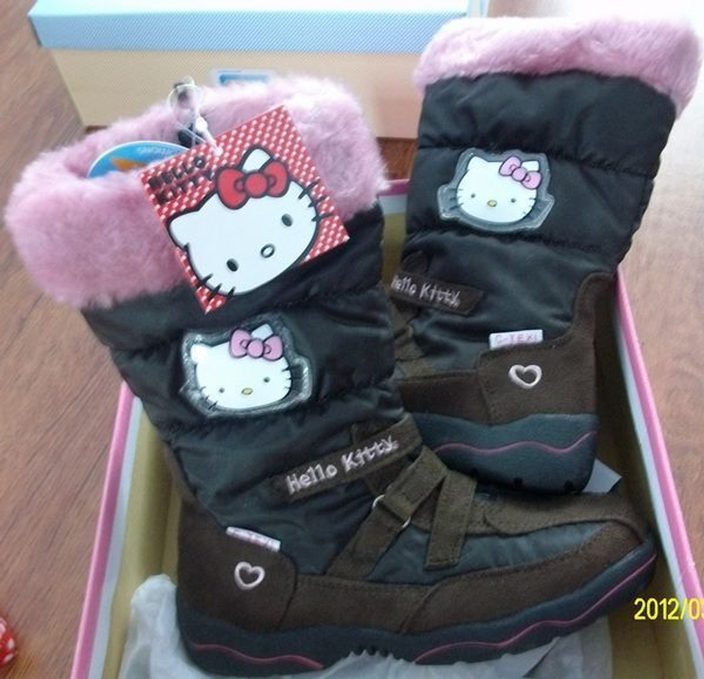 Сапоги детские из комбинированных материалов "Hello Kitty"