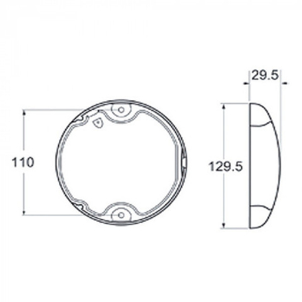 Светильник интерьерный светодиодный 130х30 мм, бело-красного света