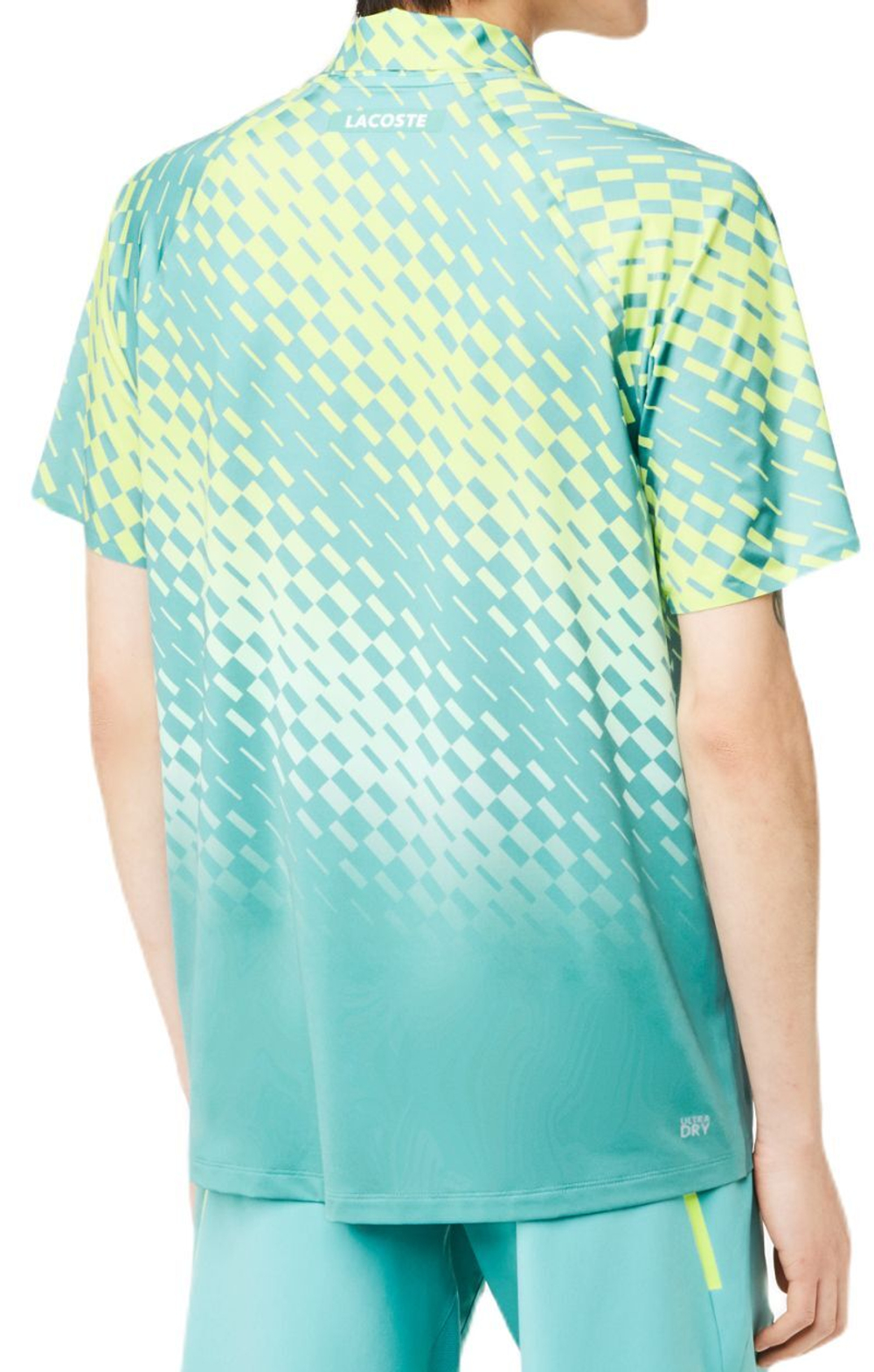 Мужское поло теннисное Lacoste Tennis x Novak Djokovic Player Version Polo Shirt - green/yellow/light gre