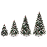 Елка «Грация» 150 см, ПВХ, леска, резина с белым напылением (шишки и ягоды), 541 ветка