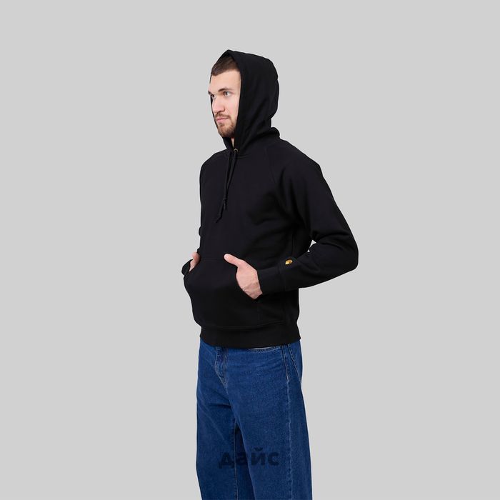 Толстовка мужская Carhartt WIP Hooded Chase Sweatshirt артикул:I026384/I033661_black - купить в магазине Дайс