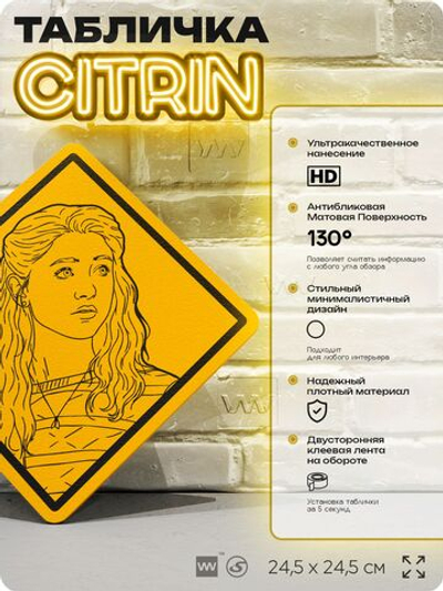 Табличка декоративная "Нэнси Уилер" из сериала Очень Странные Дела, на дверь и стену, прикольная штука в подарок фанату, декоративный знак ЦИТРИН, 24,5х24,5 см, пластиковая, Айдентика Технолоджи