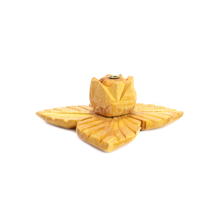 Подставка под благовония Лотос дерево кедр гималайский 7x2,5 см