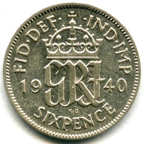 6 пенсов 1940. Англия VF-